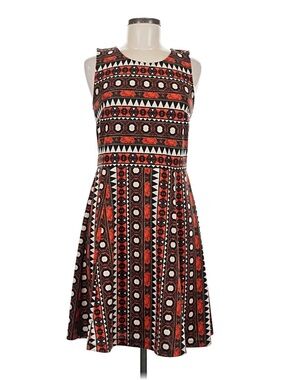 H&M Tribal Print Fit and Flare Dress with Back Cutout Size Large.